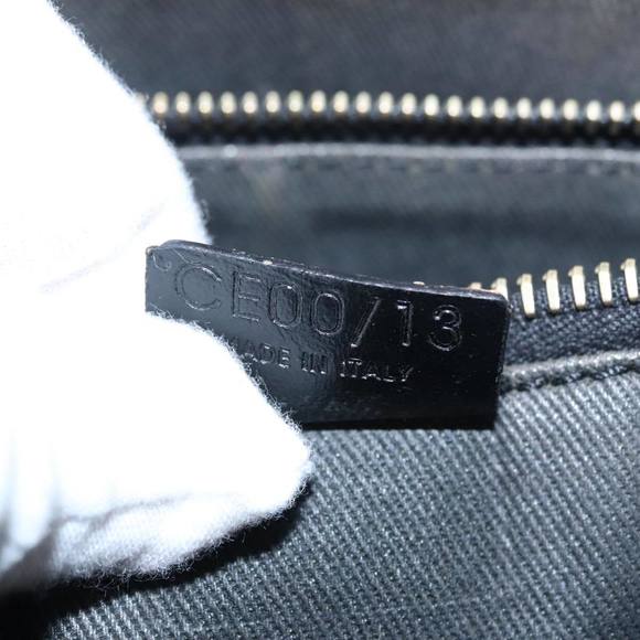 CELINE Macadam Canvas Hand Bag PVC Black Gold Auth 90948 - Picture 12 of 16